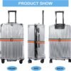 3PCS Clear Suitcase Cover Protectors with Colorful Straps, (20 Inches, 24 Inches, 28 Inches) Transparent PVC Waterproof Luggage Protective Cover Dustproof Travel Luggage Sleeve Protector - Image 5