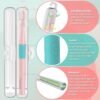 Pink*2,Sonic Electric Toothbrush Lasting for 90 Days Travel Essential Waterproof Portable Mini Design for Daily Oral Care Business Travelling and Holiday Use - Image 3
