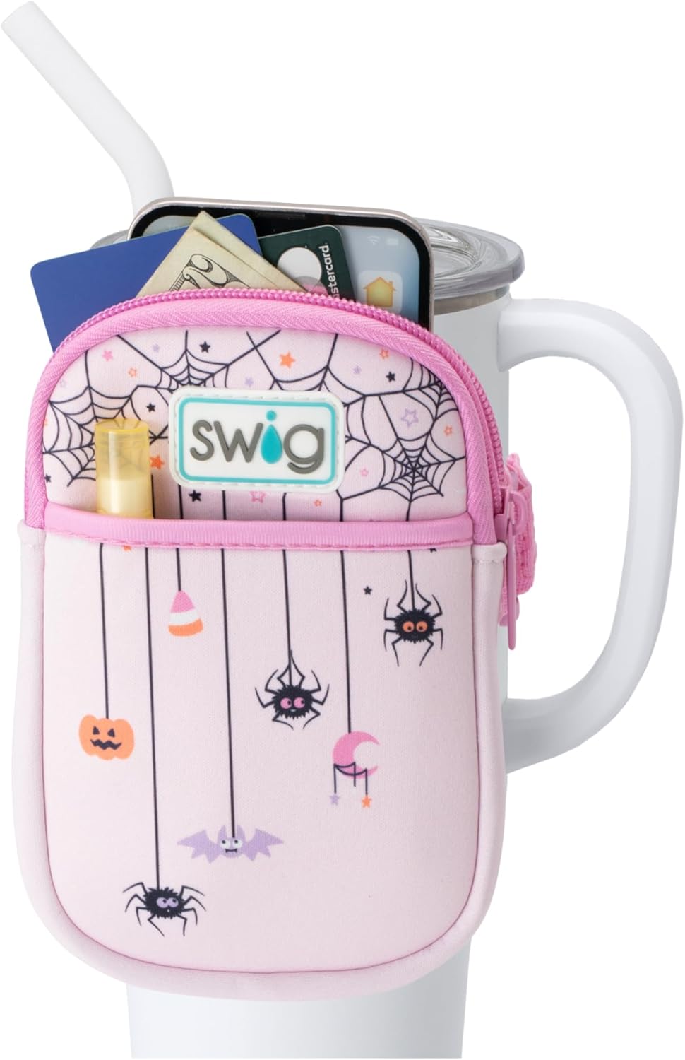 Swig Life Mega Mug Pouch, Water Bottle Bag with Adjustable Strap, Water Bottle Fanny Pack with Zippered Phone Pocket, Holds Travel Essentials, Water Bottles, Tumbler Accessories (Sweet And Spooky) - Image 2