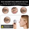 30 Magnifying Mirror, 3.5 Inches Small Mirror with Suction Cup and Tweezer, Travel Makeup Mirror for Purse, Handheld Compact Mirror Travel Essential Set for Women Facial Hair - Image 5