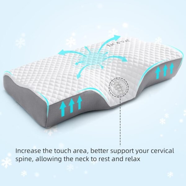 Orthopedic Pillow for Neck Pain Relief,Ergonomic Neck Pillow for Sleeping,Cervical Memory Foam Pillow,Pillow Side Sleeper Neck and Shoulder Pain - Image 4