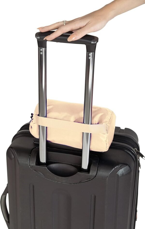 BlueHills Ultra Compact Travel Blanket Pillow for Airplane Traveling Essential Long Flight Trip Throw in Bag Portable Case Large Plane Accessories Beige - C007 - Image 5