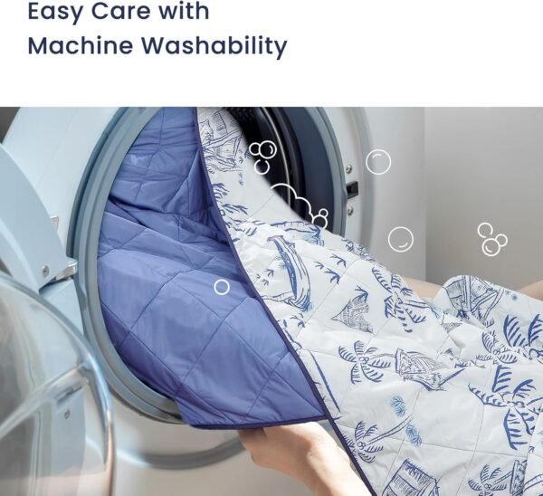 ZonLi Cooling Blankets for Hot Sleepers,All-Season Lightweight Blanket for Night Sweats,Cool Blanket Absorbs Body Heat to Keep Cool，Q-Max 0.45 Summer Blanket for Bed Sofa Couch,Beachside Village - Image 6