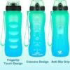 24 OZ Motivational Kids Water Bottle With Time Marker,Straw Lid,Leak Proof, Tritan BPA Free Sports Water Bottle Green-Blue(1 Lid) - Image 7
