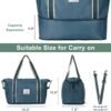 ACdream Large Travel Tote Bag, Duffle Weekender Overnight Carry On Luggage, Waterproof Sandproof Personal Item Duffel Bags for Gym, Beach, with Trolley Sleeve and Wet Pocket, Peacock Blue - Image 3