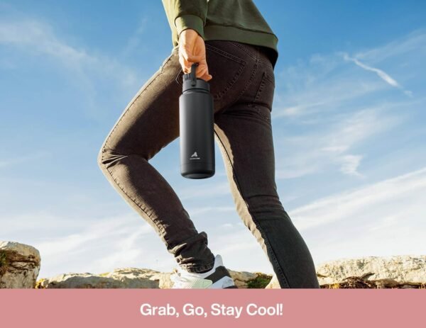 40 oz Insulated Water Bottle with 2-in-1 Straw and Spout Lid, Keep Cold 24H, Leak-Proof, BPA-Free, Double Wall Stainless Steel Water Bottle for Sports, Gym, Travel, and School (Cotton Candy) - Image 6