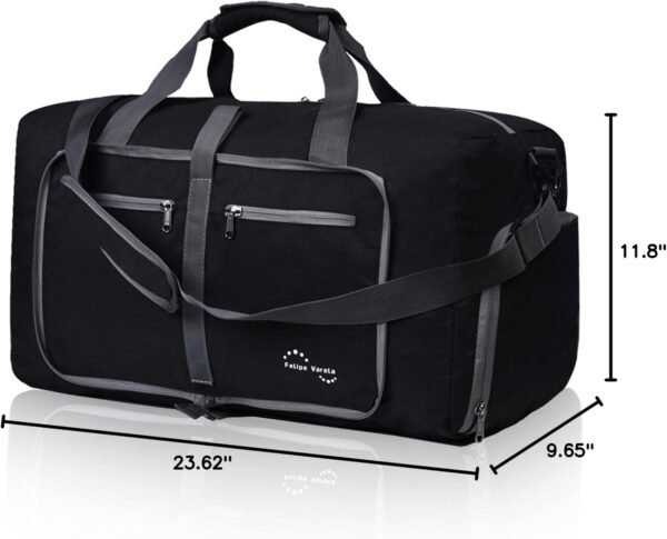 Felipe Varela Duffle Bag with Shoes Compartment and Adjustable Strap,Foldable Travel Duffel Bags for Men Women,Waterproof Duffel Bags - Image 7