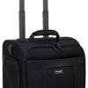 Wrangler 4-Wheel Spinner Luggage with Side USB Port, Black, 17-Inch Underseat Carry-On - Image 3