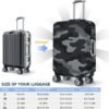 Army Camouflage Luggage Suitcase Covers Elastic Washable Black And Grey Camo Luggage Protector Travel Suitcase Protective Cover For Kid And Adult, Xl (Fit 30-32 Inch Luggage) - Image 2