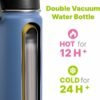 Kids Insulated Water Bottle with Straw-16 oz Stainless Steel Double Wall Vacuum Wide Mouth Water Bottle for School-Metal Travel Water Flask with Silicone Boot (Royal Blue) - Image 3