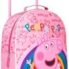 Peppa Pig Kids Suitcase for Girls Foldable Trolley Hand Luggage Bag Carry On Travel Bag with Wheels Cabin Bag Wheeled Bag with Handle Trolley Suitcase for Kids