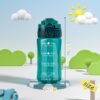 OLDLEY 12oz Kids Water Bottle for school Girls Boys, Motivational Water Bottles With Silicone Straw, Leak-Proof Tritan BPA-Free, Reusable water bottles for kids, Trout Green - Image 6