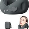 Travel Pillows For Airplanes ，Portable Inflatable Neck Pillow ，360-Degree Support, Quick Inflate/Deflate, Premium Polyester, Compact Friendly with Storage Box for Car, Office, and Outdoor Activities
