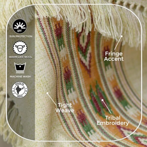 Meditation Shawl or Blanket, Exotic Shawl/Wrap, Oversize Scarf or Stole. Unisex - Image 8