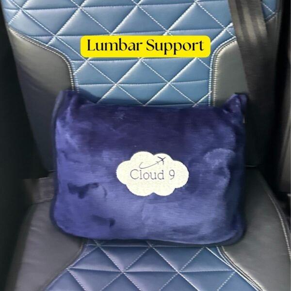 Cloud 9 Airline Travel Blanket Compact with Bag, Airplane Blanket for Long Flight, 3 in 1 Neck Pillow, Lumbar Support, Premium Airplane Accessories, Security Pouch, 300 GSM, Polyester Fleece - Image 6