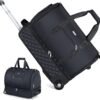 Rolling Garment Bag for Travel - Convertible Duffel Bag with Wheels & Shoes Compartment, Carry on Suit Luggage Bag with Trolley for Business Trip, Wedding, Weekender