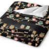 (Cute Brown Cartoon Owls) Print Fall Throw Blanket Personalized Soft Flannel Blanket for Bed Couch Sofa, Blanket for Lightweight Fuzzy Cozy Blankets for Travel Office Home 50"X40" - Image 3