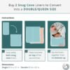 100% Cotton Sleeping Bag Liner Soft, Stretchy, Jersey Cotton, Zipper, Converts to Double Sleeping Bag Liner - Breathable Travel Sheets for Camping, Travel & Guests 82 in x 31.5 in - Image 7