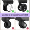 16-piece carry-on suitcase caster silicone cover, easy to install, wear-resistant and noise-proof, suitable for 8 swivel wheels silicone luggage wheel protective cover (Purple) - Image 4