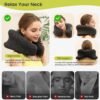 Travel Pillow, Neck Travel Pillow, Napping Pillow,Memory Foam Neck Travel Pillow, for Airplane Sleeping Neck Support,A Versatile and Exquisite Neck Pillow (Black) - Image 8