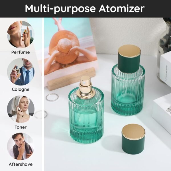Segbeauty Cologne Travel Bottle Refillable, 2 Packs 50ml Glass Perfume Bottle Atomizer Spray Bottle, Empty Refillable Travel Bottles Fragrance Atomizer Essential Oil Perfume Container for Men Women - Image 5