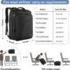 MATEIN Carry on Backpack, Extra Large Travel Backpack Expandable Airplane Approved Weekender Bag for Men and Women, Water Resistant Lightweight Daypack for Flight 40L, Black - Image 2