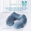 Inflatable Travel Neck Pillow for Airplane Sleeping Blow Up Neck Support Air Pillow Traveling on Plane Long Flights Washable - Image 2