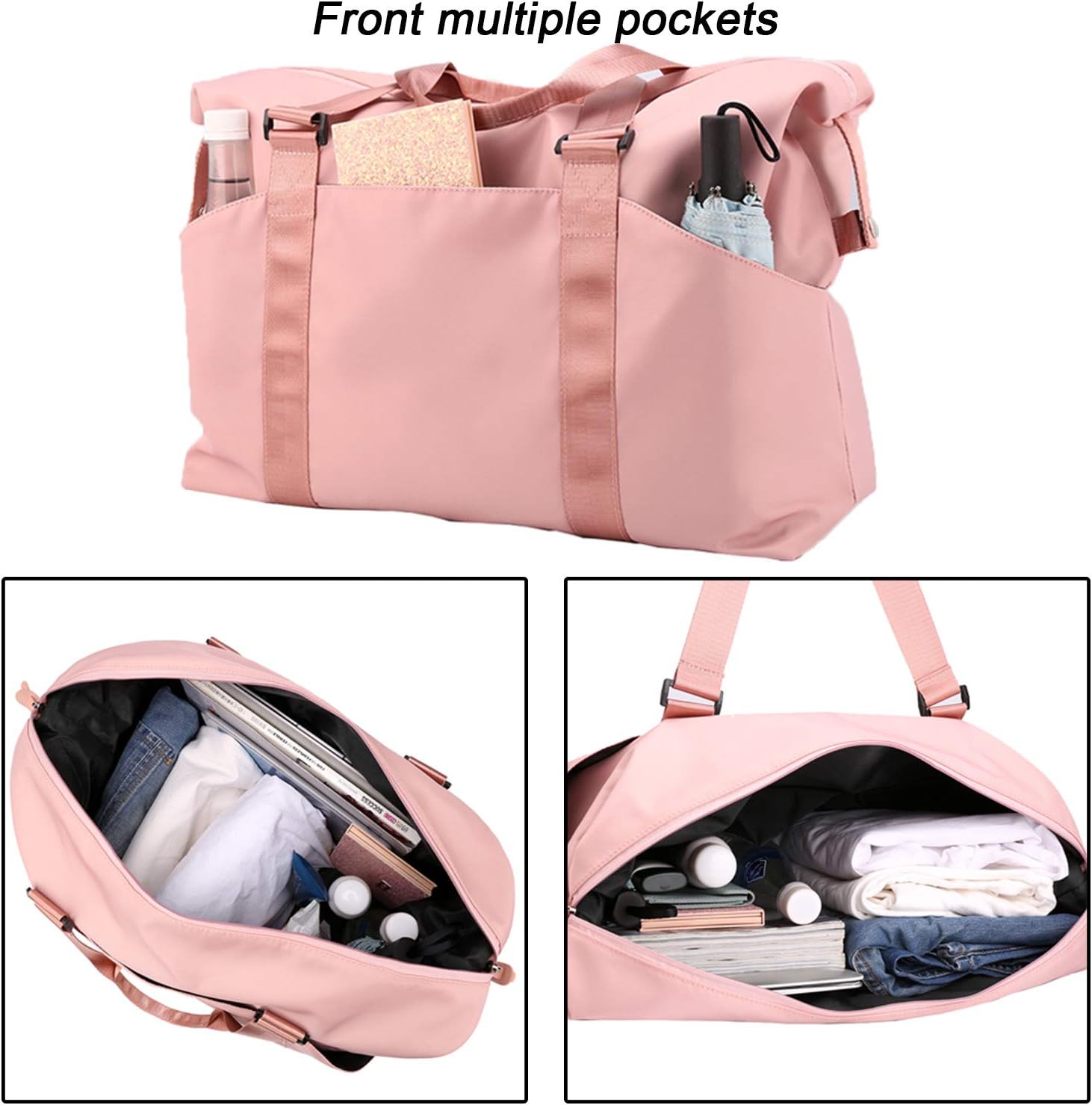 Forestfish Duffel Bags Traveling With Trolley Sleeve, Gym Bag Weekender Bags For Women, Grey - Image 7