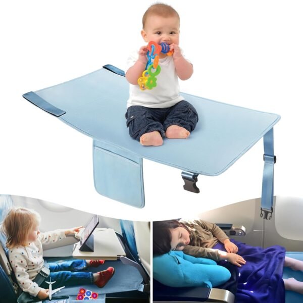 Toddler Airplane Bed, Kids Airplane Seat Extender Travel Bed, Kids Airplane Travel Essentials, Airplane Must Have for Toddlers, Baby Portable Plane Bed Foot Rest for Flights