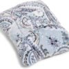 Vera Bradley Plush Fleece Travel Blanket with Trolley Sleeve, Soft Sky Paisley