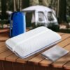 Travel & Camping Cooling Memory Foam Pillow for Backpacking&Airplanes,Small Pillow for Hiking&Car Sleeping with Washable Bamboo Rayon Cover Dual-Sided & Portable Bag,Compressible Compact,Waterproof