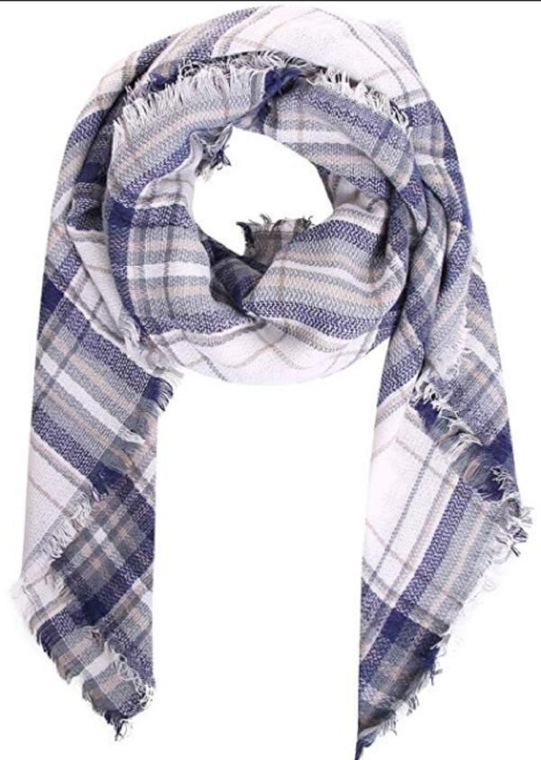 Plaid Scarf Soft Warm Tartan Shawl Cape Blanket Scarves Fashion Wrap - Image 5
