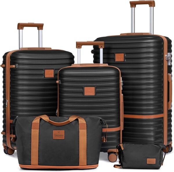 Joyway Luggage Set 3 Piece Suitcase Sets with Spinner Wheel,Hardside Expandable Travel Laggage with TSA Lock (Black
