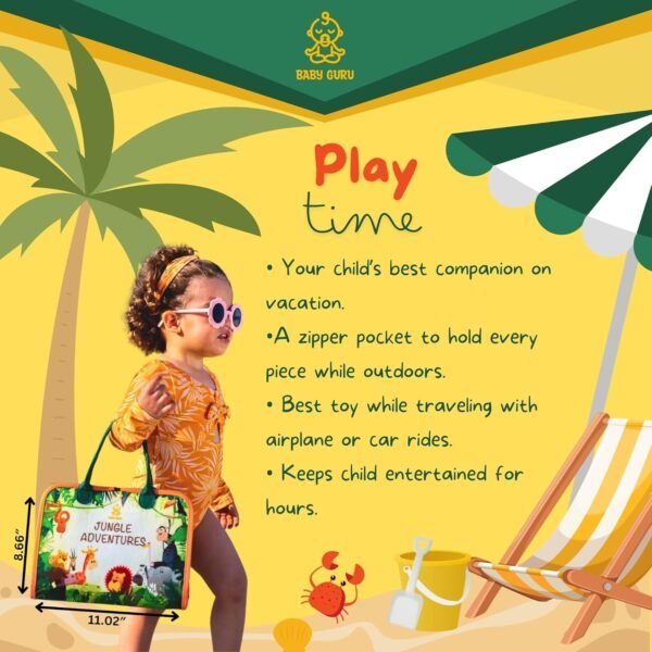 BABY GURU Busy Board, Toddler Busy Board, Montessori Toys for 1 2 3 4 Year Old, Educational Sensory Board Activities for Learning Fine Motor Skills, Gifts for Girls Boys, Travel Toys for Airplane Car - Image 5