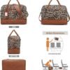Wogarl Weekender Bags for Women Large Overnight Bag Weekend Travel Duffel Bag Carry on Shoulder with Shoe Compartment Canvas Toiletry Bag Tote with Trolley Sleeve for Travel Business Gym,Leopard - Image 7