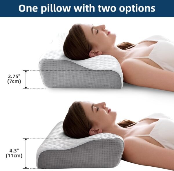 Orthopedic Pillow for Neck Pain Relief,Ergonomic Neck Pillow for Sleeping,Cervical Memory Foam Pillow,Pillow Side Sleeper Neck and Shoulder Pain - Image 3
