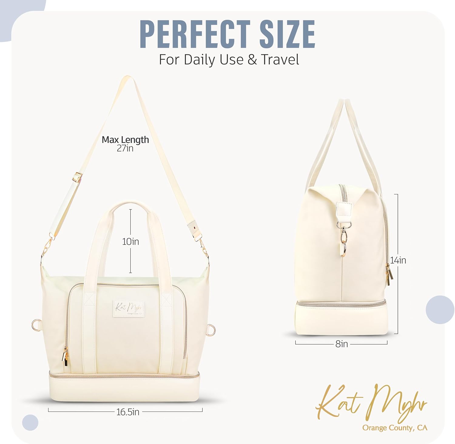 Womens Travel Weekender Bag, Travel Bag, Duffle Bag, Overnight Bag with shoe compartment, Carry on Bag - Image 2