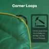 UNIKOME Outdoor Packable Camping Blanket, Lightweight Travel Blanket Waterproof Warm Camping Blanket for Hiking, Camping, Puffy Down Alternative Camping Blanket with Corner Loops, 75"×52", Green - Image 6