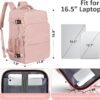 Travel Backpack, Peraonal Item Carry on Backpack Women Airline Approved Carry-ons, Waterproof College Backpack, Business Work Hiking Casual Bag, Fits 16" Laptop, Pink - Image 2