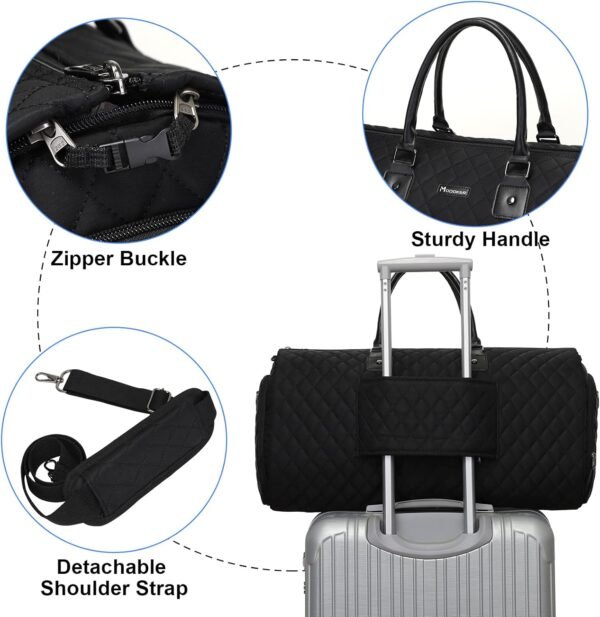 Womens Convertible Garment Bags for Travel, Modoker Waterproof Carry On Garment Bag Garment Duffel Bag - Image 5