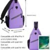 MOSISO Sling Backpack, Multipurpose Crossbody Shoulder Bag Travel Hiking Daypack, Light Purple, Medium - Image 4