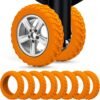 Luggage Wheel Covers Carry On Luggage Wheels Protectors 8 Pcs Covers Silicone Suitcase Wheel Covers, Durable,Mute and Shock Absorption (Orange)