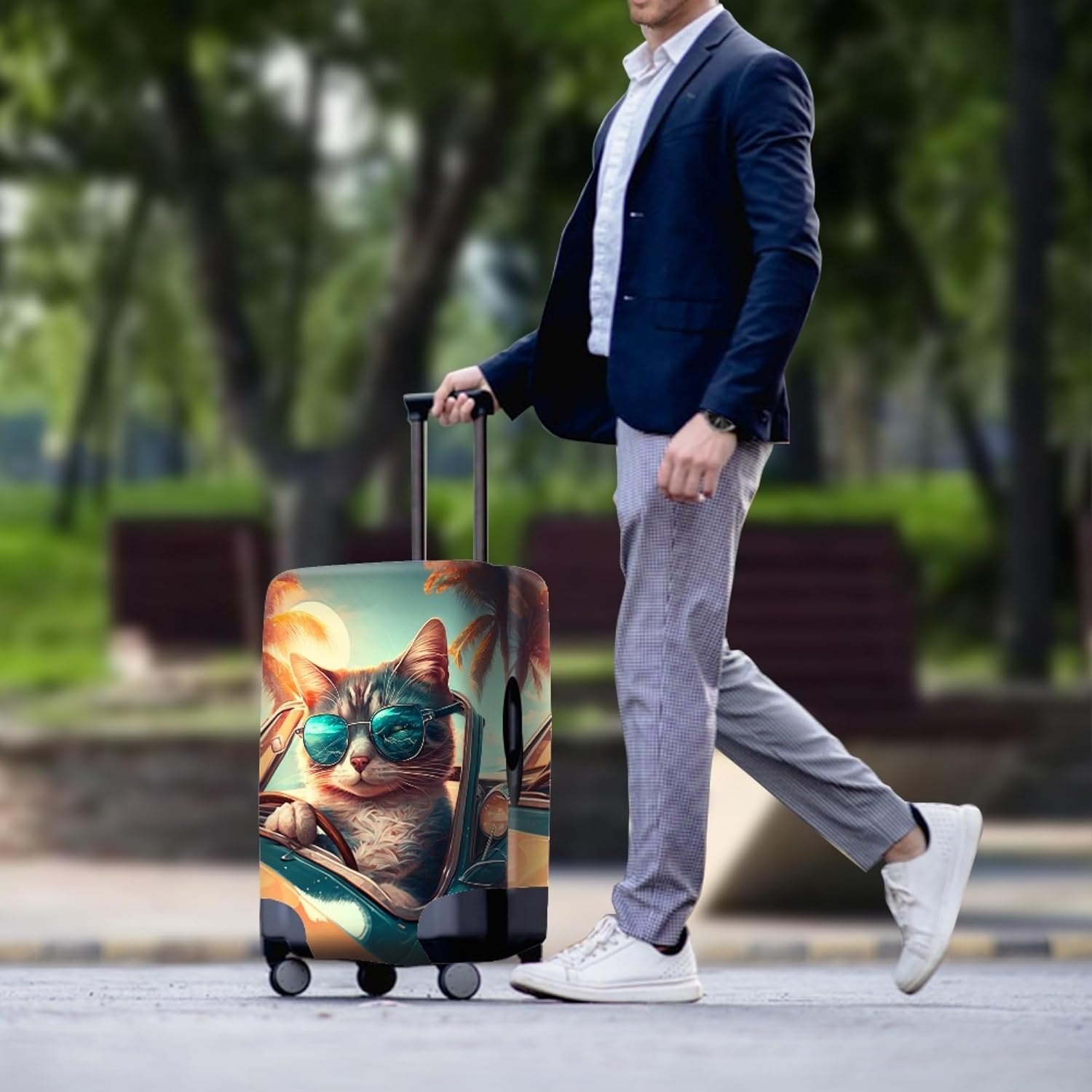 Cat Luggage Protector Suitcase Cover Suitcase Covers For Luggage 24 Inch Travel Bag Cover For Luggage Cover Protector - Image 3