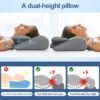 Cervical Neck Pillow,Ergonomic Memory Foam Orthopedic Cervical Pillow with Cooling Pillowcases,Ideal for Neck&Shoulder Pain Relief,Perfect for Side,Back&Stomach Sleepers - Image 2