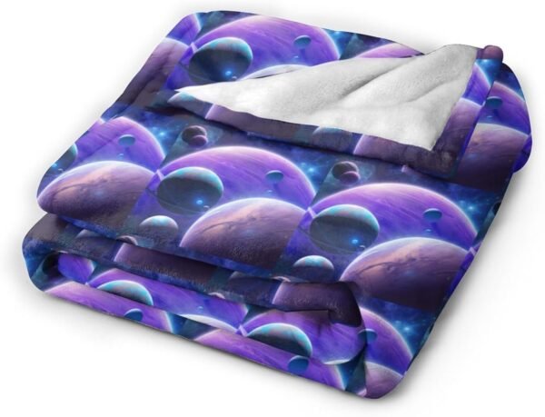 (Planet) Print Fall Throw Blanket Personalized Soft Flannel Blanket for Bed Couch Sofa, Blanket for Lightweight Fuzzy Cozy Blankets for Travel Office Home 50"X40" - Image 3