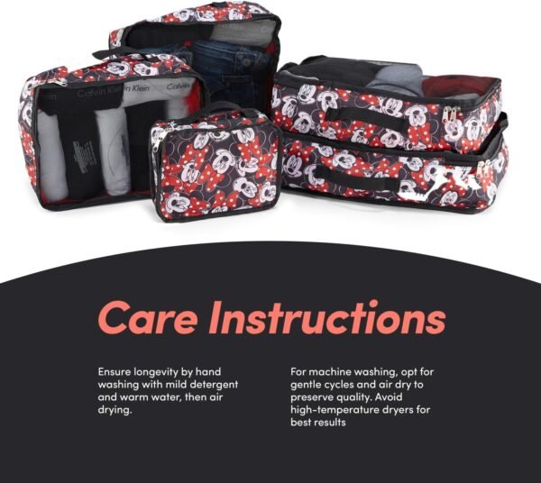 Disney Minnie Mickey Stitch Packing Cubes - 5 Piece Packing Organizer Set - Travel Essentials - Packing Cubes 5 Piece Set - Image 7