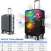 Colorful Splashes Splatter Suitcase Cover Rainbow Splash Spots Dots on Black Luggage Covers for Suitcase, Elastic Washable Travel Luggage Protector Baggage Case Covers Fits 18-21 Suitcase - Image 5