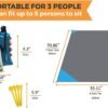Outdoor Blanket (71" x 55") -Compact, Lightweight, Sand Proof Pocket Blanket Best Mat for The Beach, Hiking, Travel, Camping, Festivals with Pockets, Loops, Stakes, Carabiner - Image 3