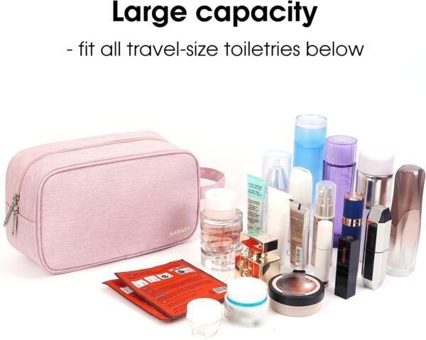 Narwey Travel Toiletry Bag for Women and Men Traveling Dopp Kit Makeup Bag Organizer Shaving Bag for Toiletries Accessories Cosmetics - Image 3