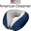 American Dreamer, Comfortable Travel Pillow, Neck Pillow for Uninterrupted Sleep, Deluxe Memory Foam Pillow for Airplane, Bus, Car, and Train, Travel Essentials, Made in USA, Dark Blue - Image 2